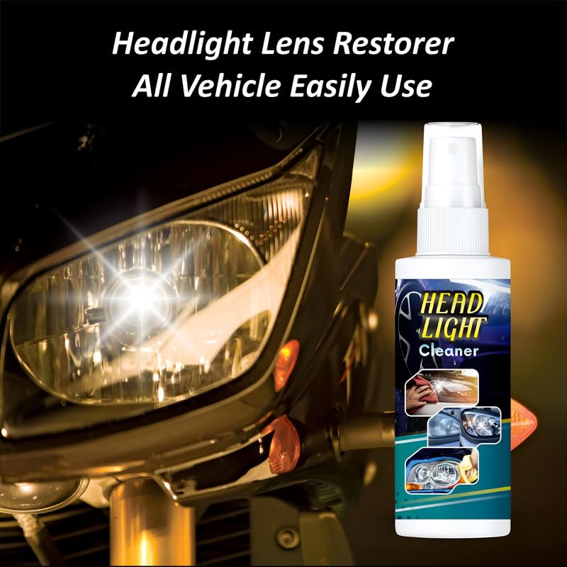 Headlight Lens Cleaner, Restorer, Shiner, for Vehicles (110ml Each) Automobile Car & Bike Headlight Lens and Glass Restorer Cleaner, Restores Cloudy, Dull, Yellowed Headlights (Buy 1 Get 2 Free)